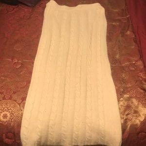 Angora Sweater Tube Top Cable-knit Mini Dress